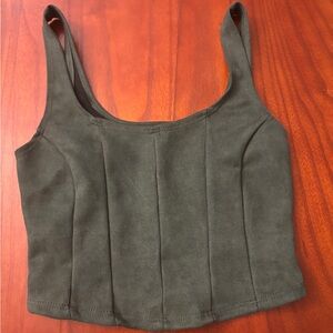 Altar'd State Olive Green Sleeveless Corset Top